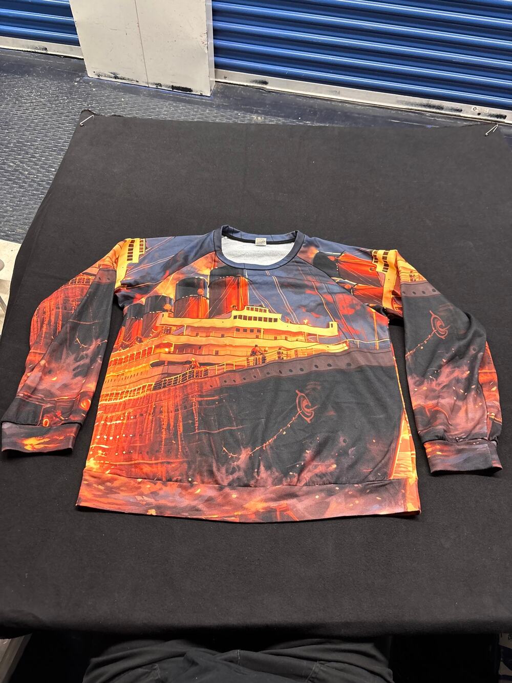 Titanic Fan Art Ship Sweatshirt Oversized Mens XL Graphic Streetwear